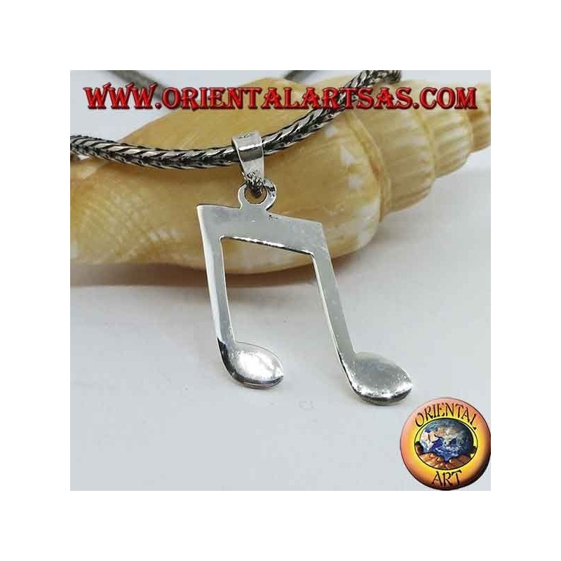 Pendentif en argent paire de chromes (notes de musique)