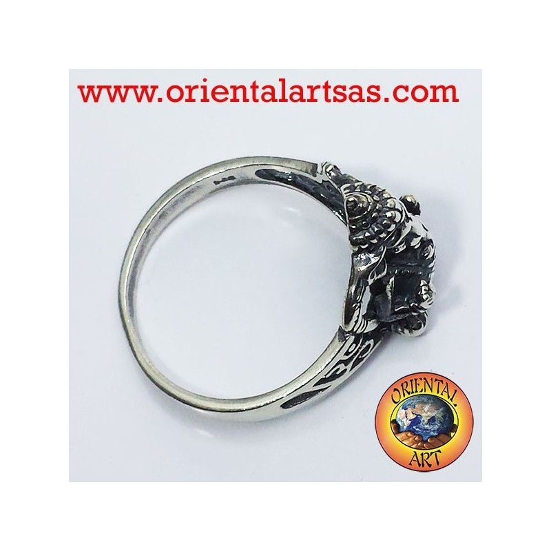 Anello Ganesh in argento con om