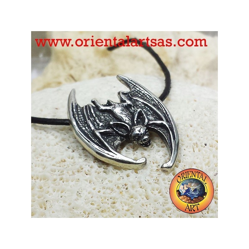 Pendentif Bat avec la tête baissée argent
