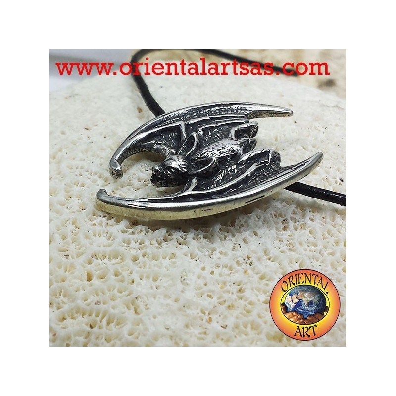 Pendentif Bat avec la tête baissée argent