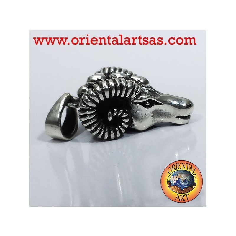 Pendant head of Aries RAM silver