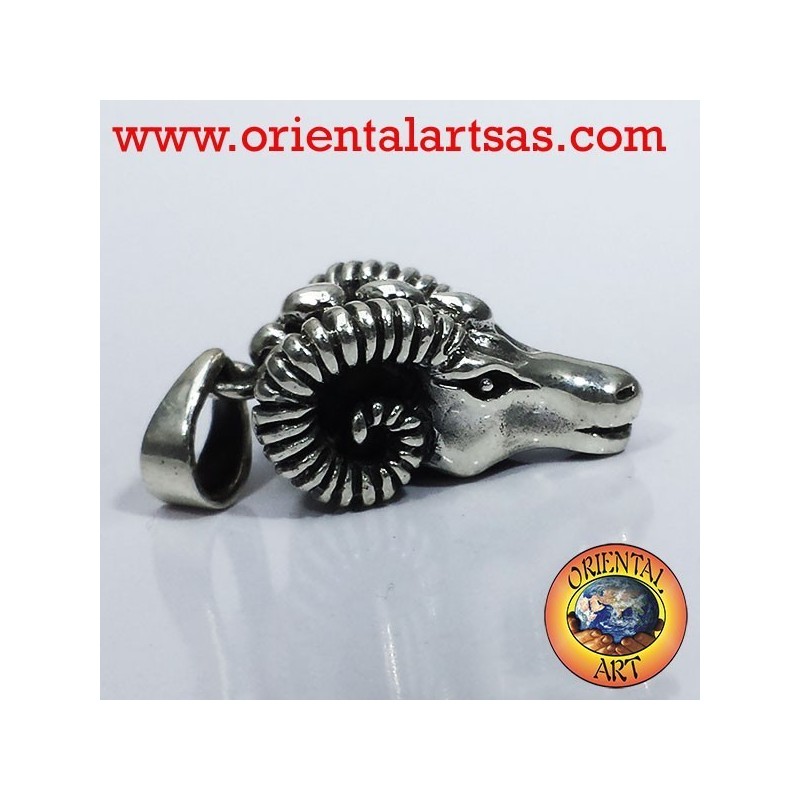 Tête de Pendentif de Bélier RAM argent