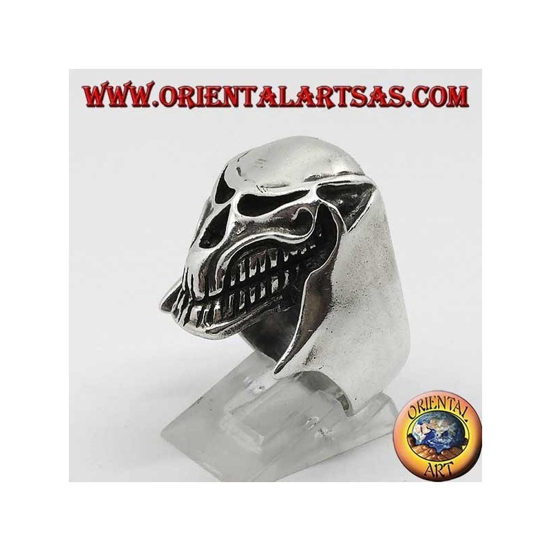 Bague en argent crâne extraterrestre (prédateur)