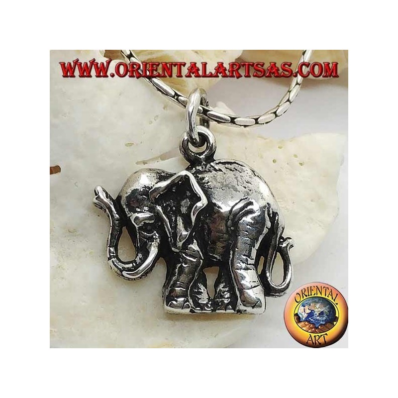 Silver pendant in the shape of an Indian elephant