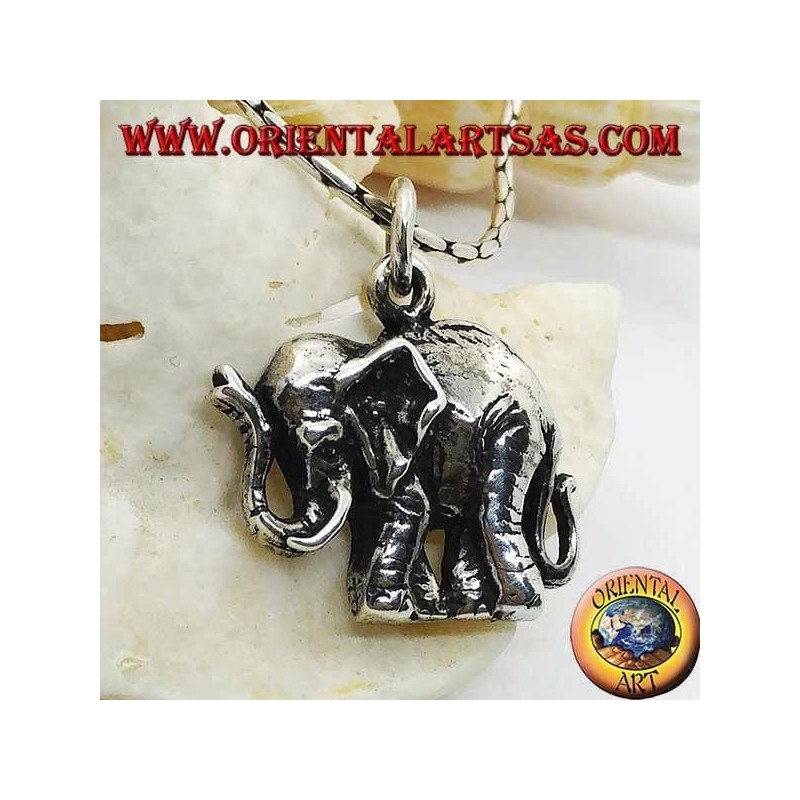 Silver pendant in the shape of an Indian elephant