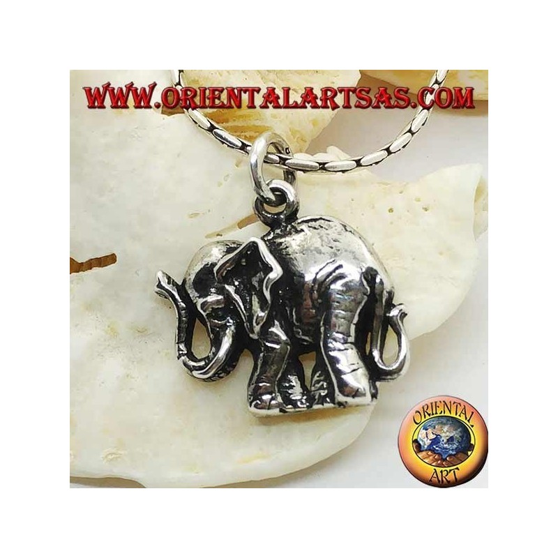 Silver pendant in the shape of an Indian elephant