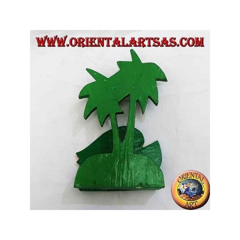 Hawaiian style letter / napkin holder with fish in balsa wood (blue, yellow)