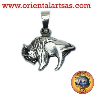 Amerikanischer Bison Anhänger in Silber