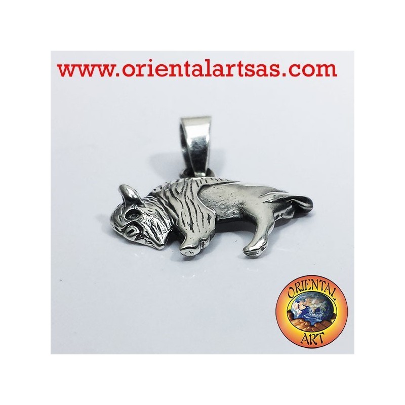 Amerikanischer Bison Anhänger in Silber