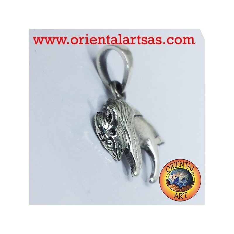 Colgante de bisonte americano en plata