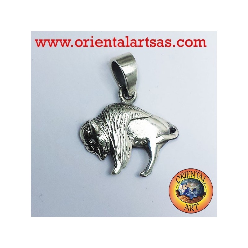Amerikanischer Bison Anhänger in Silber