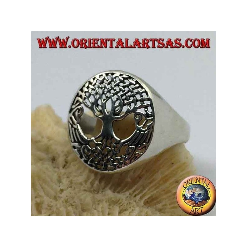 Silber Baum des Lebens Ring (mittel)