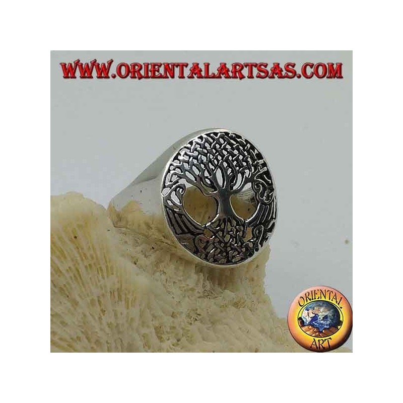 Silber Baum des Lebens Ring (mittel)