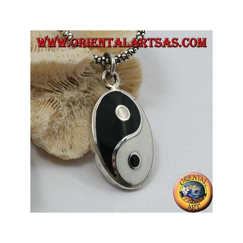 Ciondolo Argento Yin Yang Madreperla Ovale | Armonia Tao