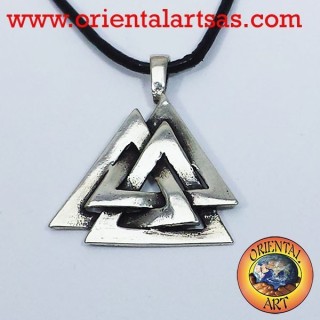 Ciondolo celtico Il Valknut o nodo di Odino in argento 