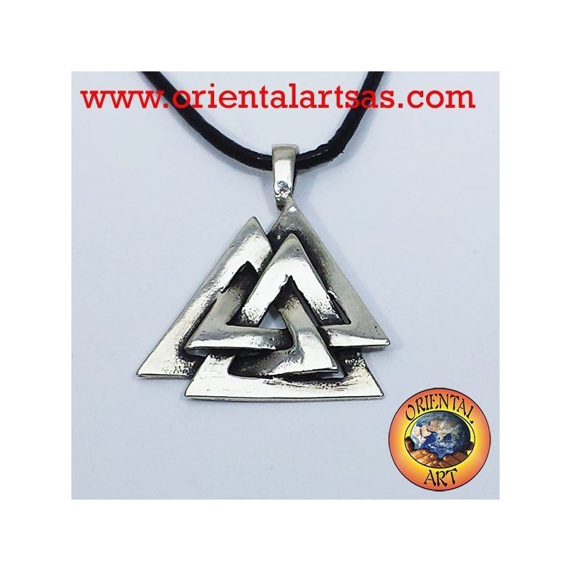 Ciondolo celtico Il Valknut o nodo di Odino in argento 
