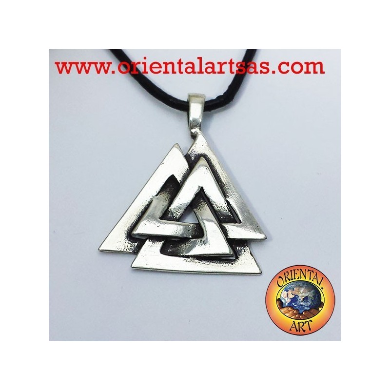 Ciondolo celtico Il Valknut o nodo di Odino in argento 