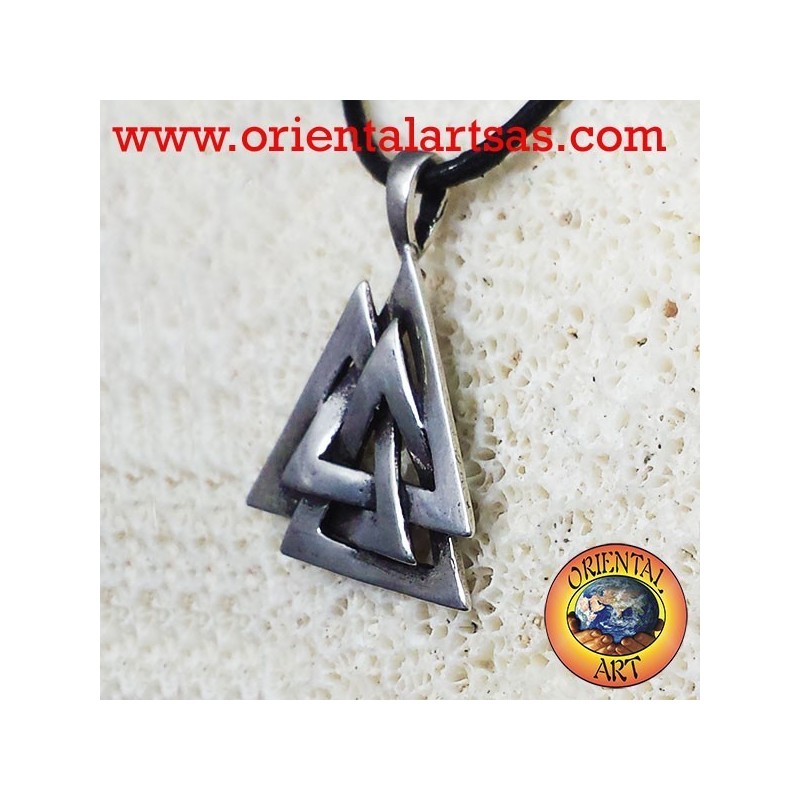 Ciondolo celtico Il Valknut o nodo di Odino in argento 