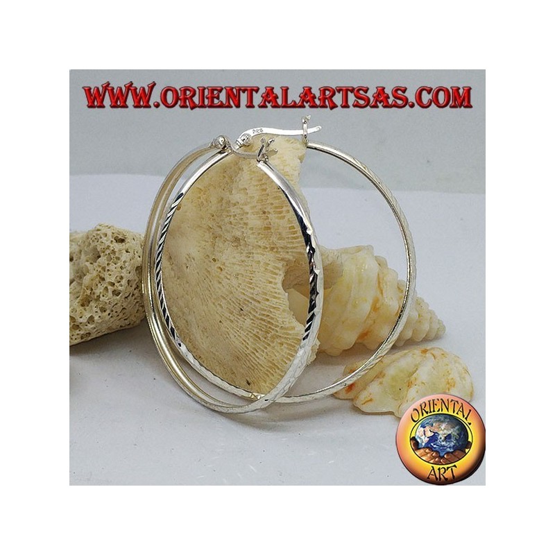 50 mm Diamantkreis Silberohrringe.