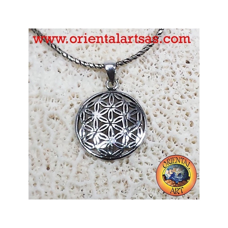 Ciondolo fiore della vita in argento (fiore a sei petali)