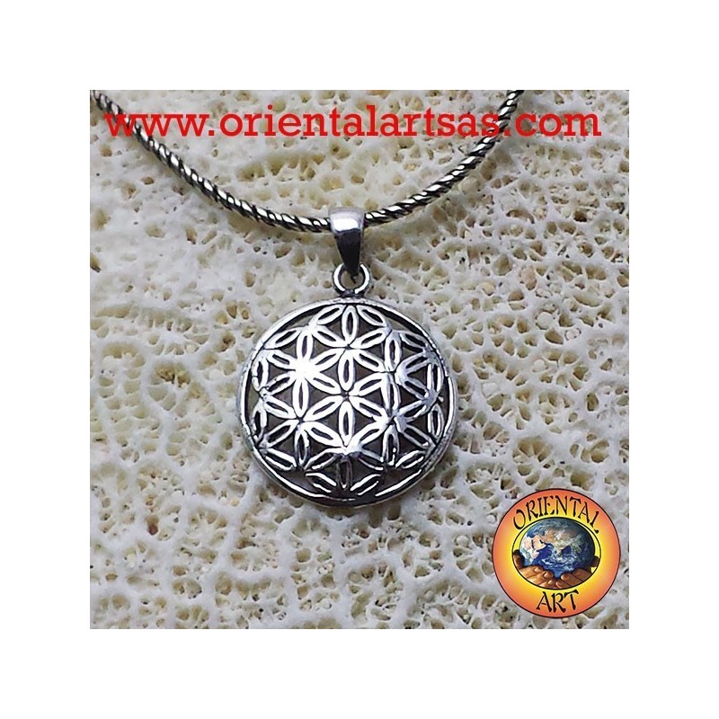 Fleur de vie pendentif argent (fleur à six pétales)