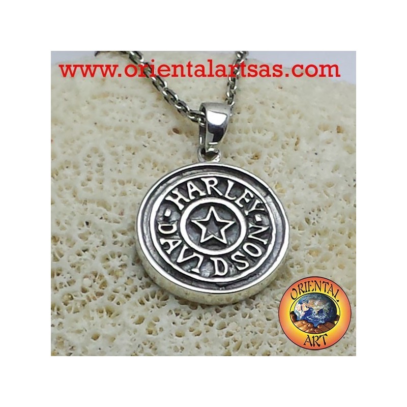 Ciondolo Harley Davidson con stella in argento 925