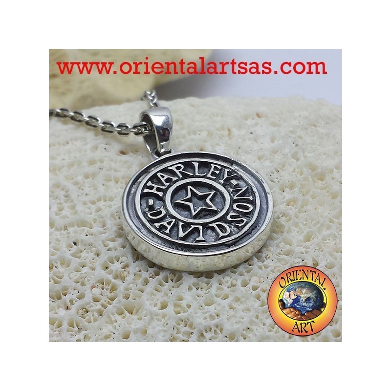 Harley Davidson con colgante en estrella de plata 925