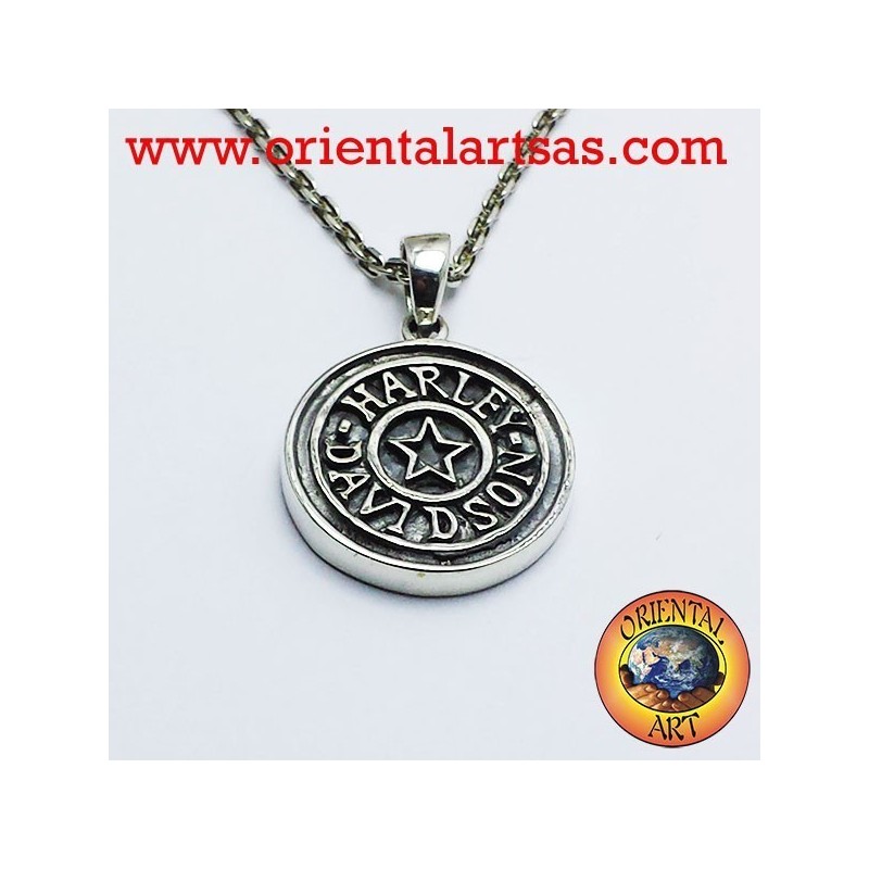 Ciondolo Harley Davidson con stella in argento 925