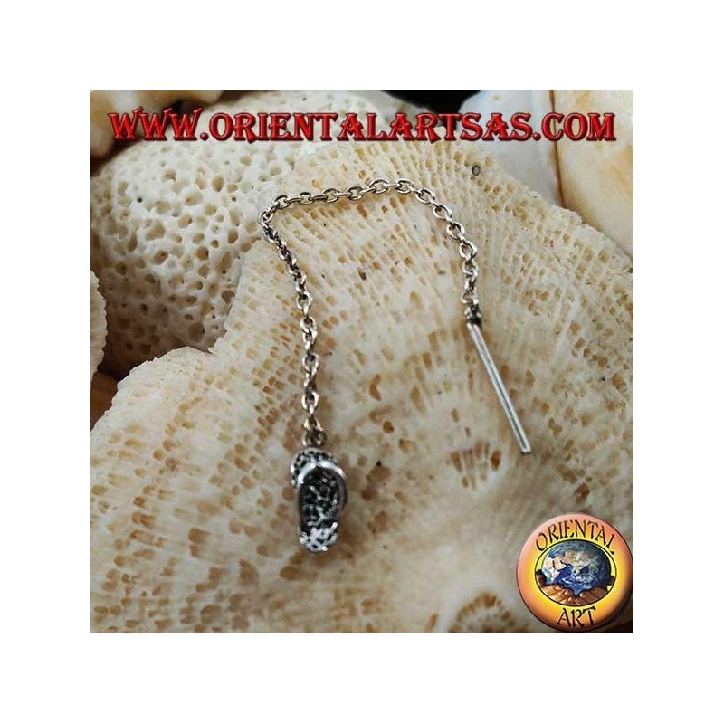 Silver chain earrings with 6 cm flip flops