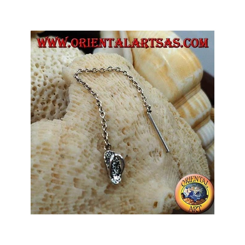 Silver chain earrings with 6 cm flip flops