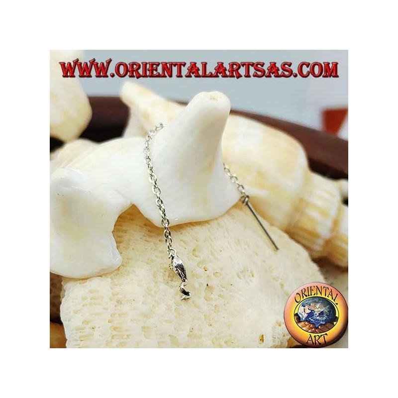 Boucles d'oreilles chaîne en argent avec serpent 6 cm