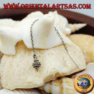 Pendientes de plata con croissant y anillo de 6 cm.