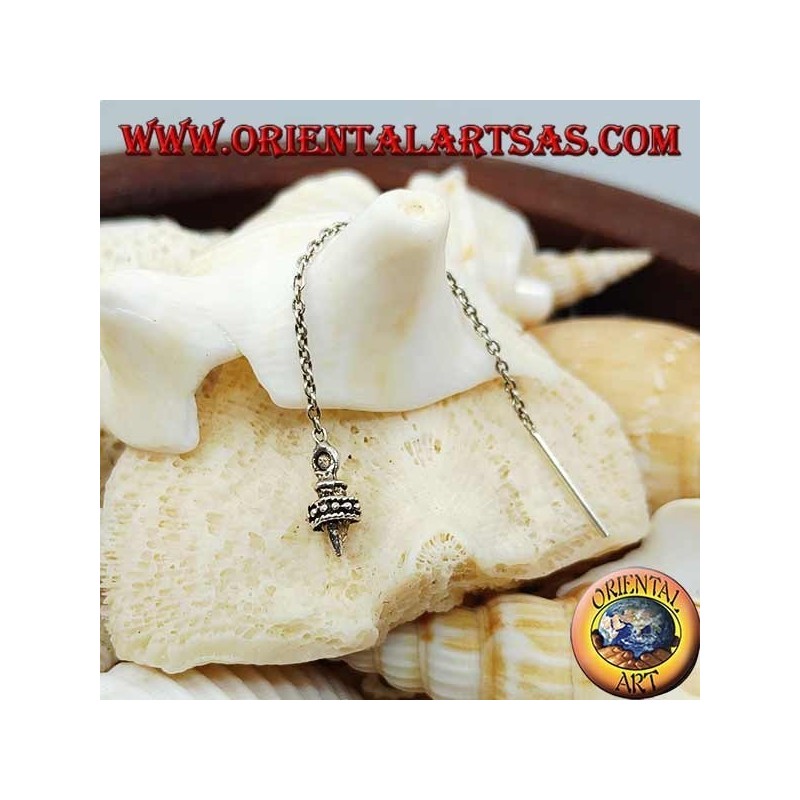 Pendientes de plata con croissant y anillo de 6 cm.