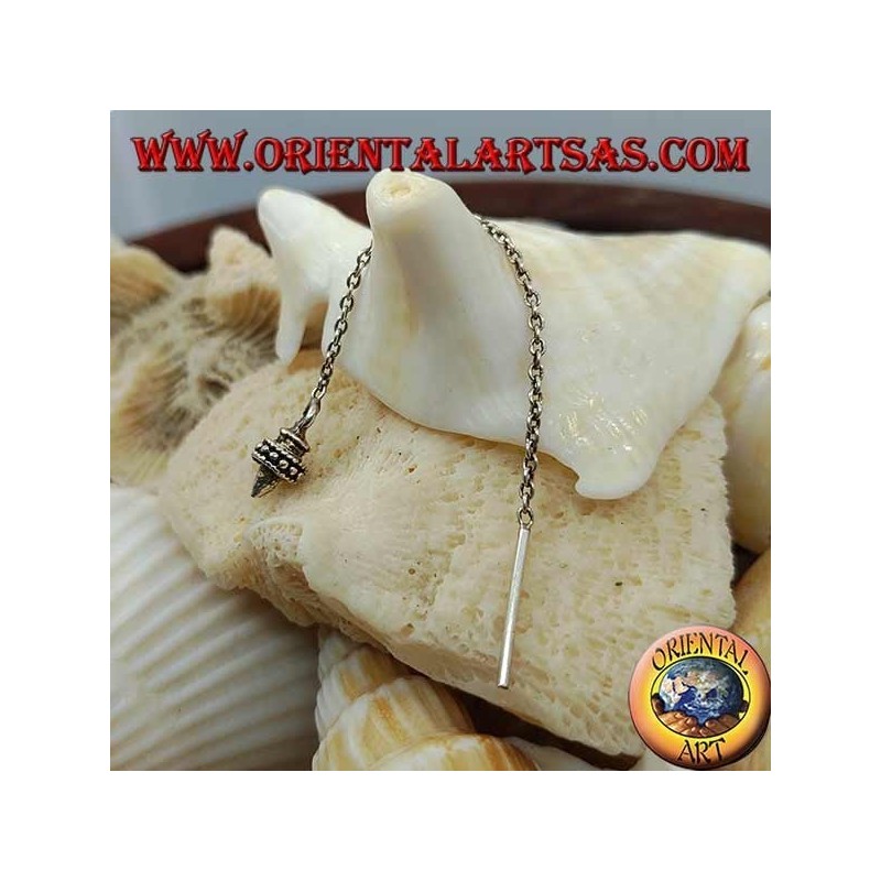 Pendientes de plata con croissant y anillo de 6 cm.