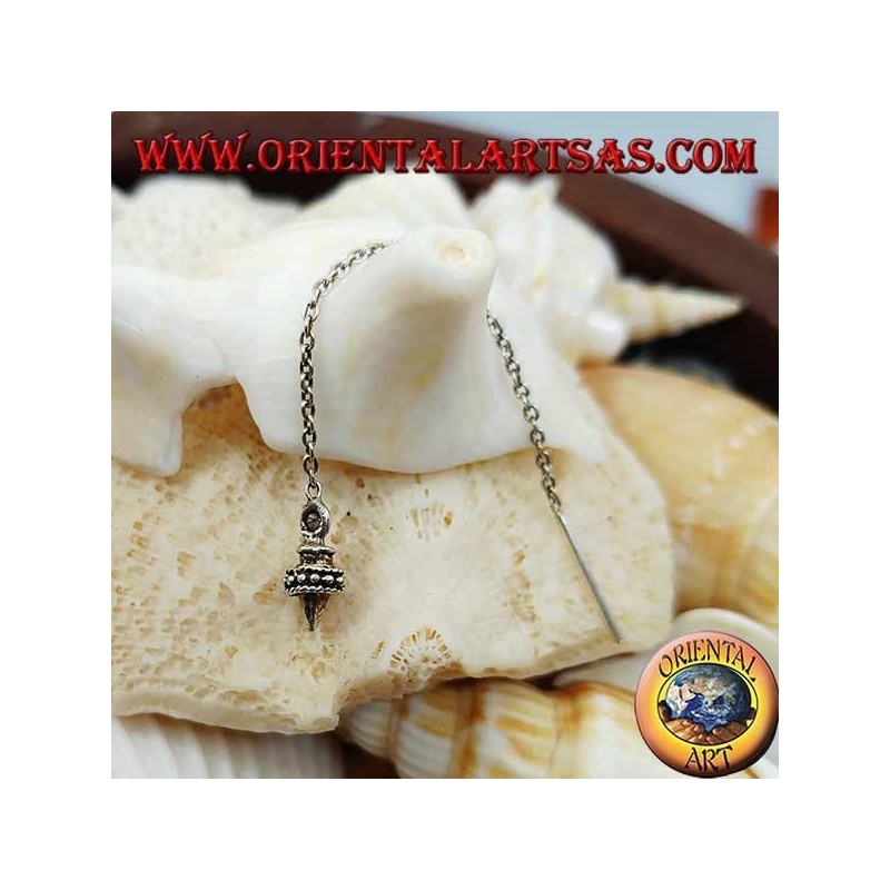 Silberne Kettenohrringe mit Croissant und 6 cm Ring