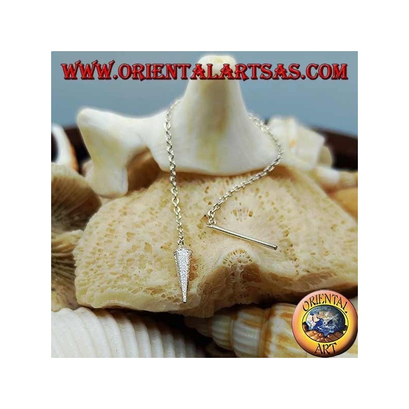 Boucles d'oreilles chaîne en argent avec corne de 6 cm