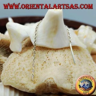 Pendientes de cadena de plata con hélice de ADN de 6 cm.