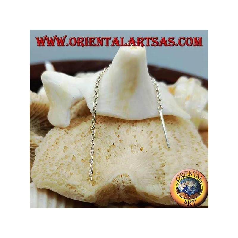 Silver chain earrings with 6 cm DNA helix