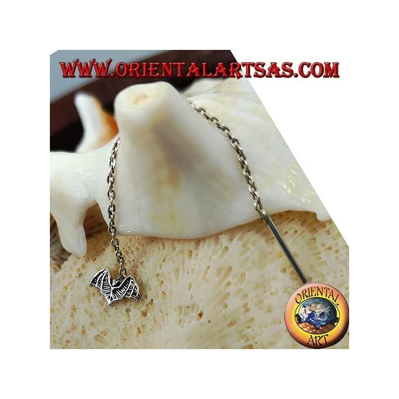 Boucles d'oreilles chaîne en argent avec batte de 6 cm