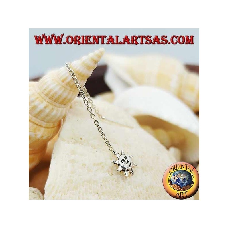 Boucles d'oreilles chaîne en argent avec 6 cm de soleil