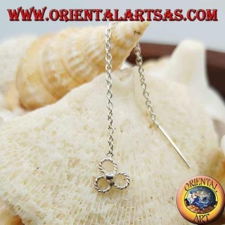 Pendientes de plata con trébol de 6 cm.