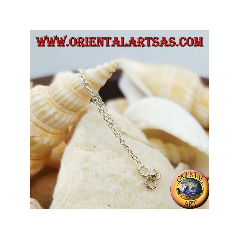 Boucles d'oreilles chaîne en argent avec trèfle de 6 cm