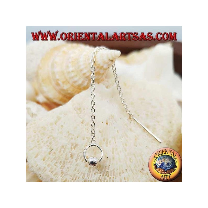 Silver chain earrings with 6 cm flip flops