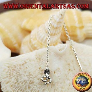 Silver chain earrings with 6 cm cobra
