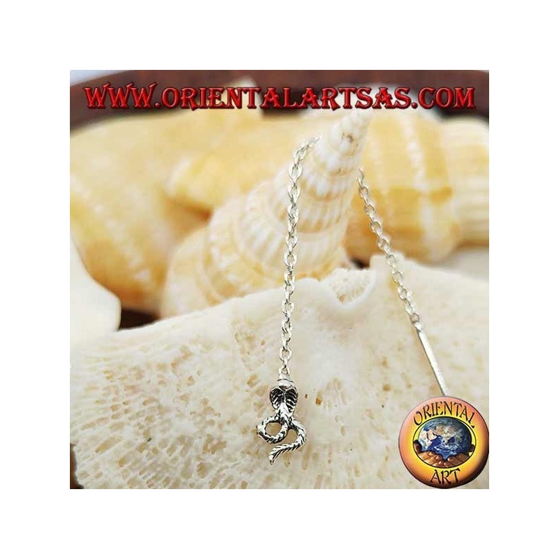 Boucles d'oreilles chaîne en argent avec cobra 6 cm