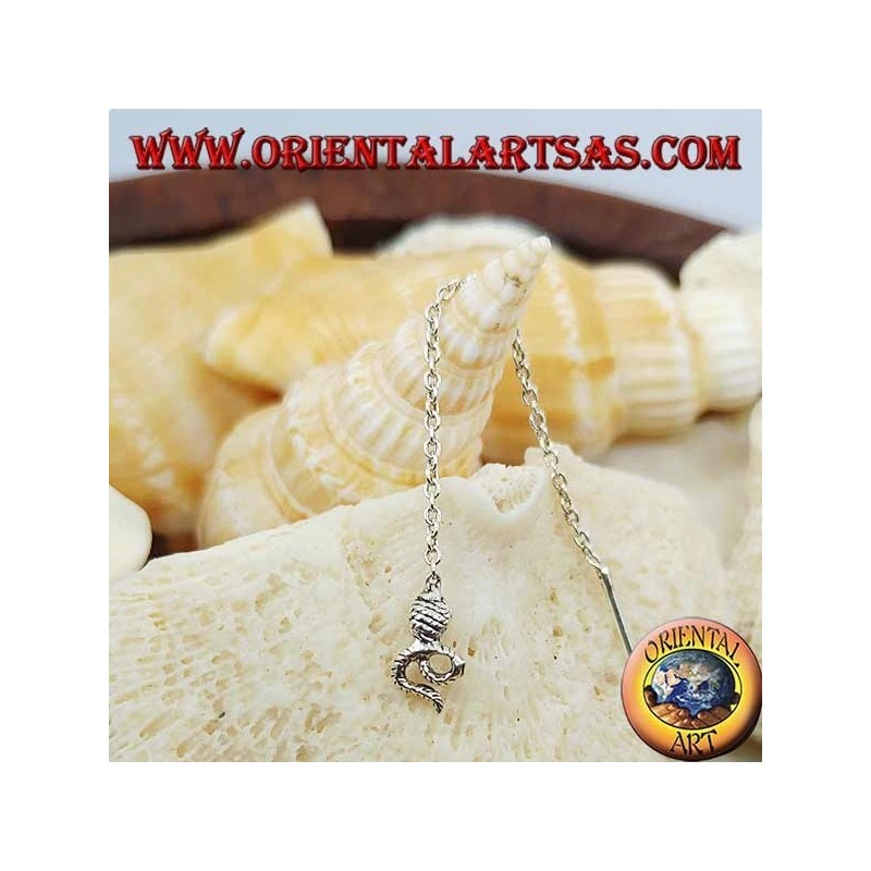 Orecchini in argento a catenina con cobra da 6 cm