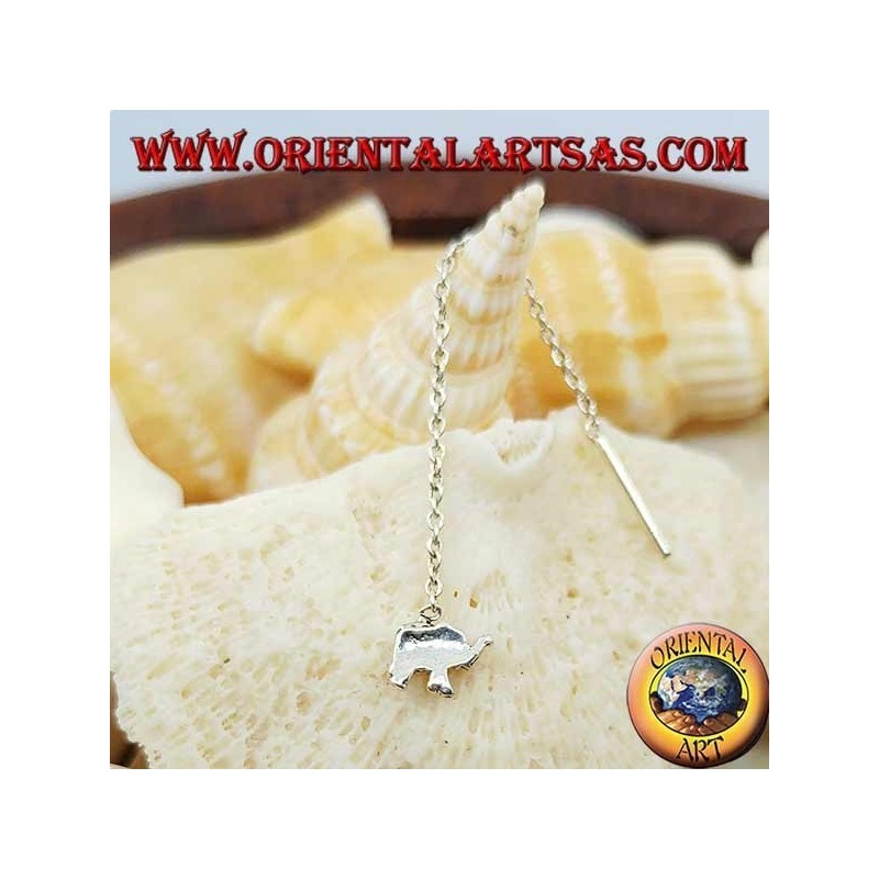 Pendientes de plata con elefante de 6 cm.