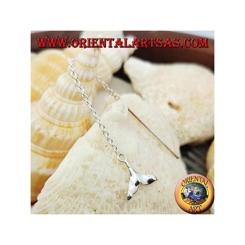 Boucles d'oreilles en argent avec chaîne de queue de baleine de 6 cm