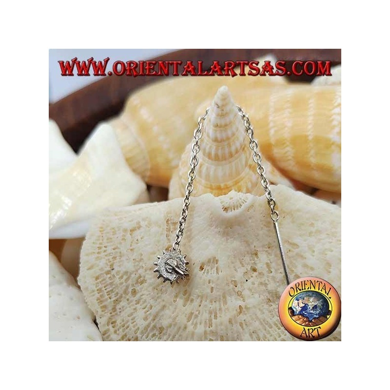 Orecchini in argento a catenina sole con lapis da 6 cm