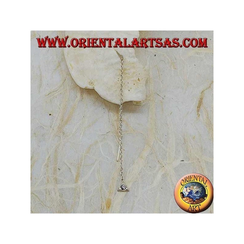 Boucles d'oreilles chaîne en argent avec strass blancs de 9 cm